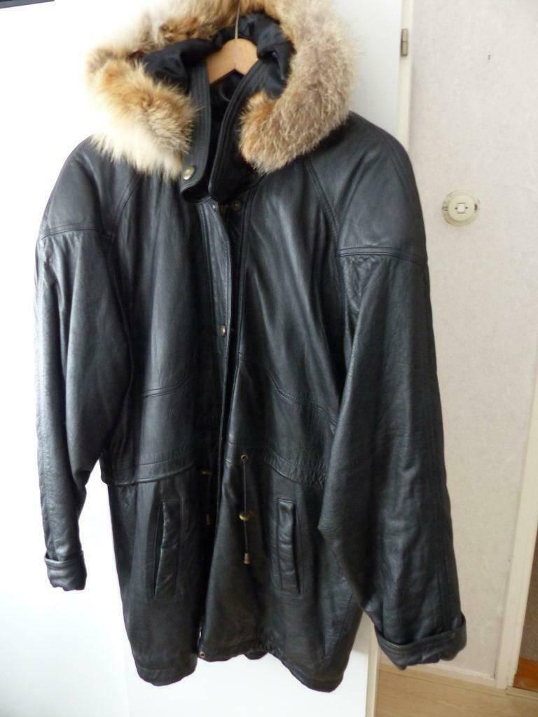 zwart leren dames winterjas, Kleding | Dames, Ophalen, Zo goed als nieuw, Maat 42/44 (L), Zwart