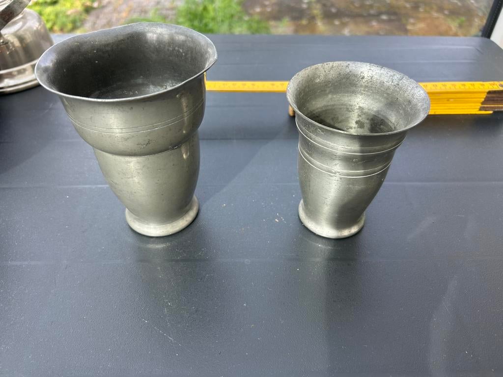 2 Tinnen vazen - Rio Tiel - Antiek, Antiek en Kunst, Antiek | Tin, Ophalen of Verzenden