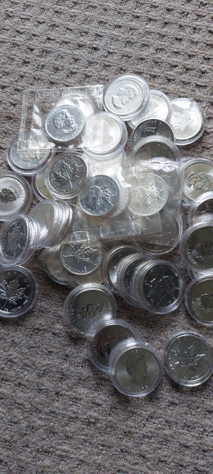 Maple leaf 1 OZ, Postzegels en Munten, Edelmetalen en Baren, Ophalen, Zilver