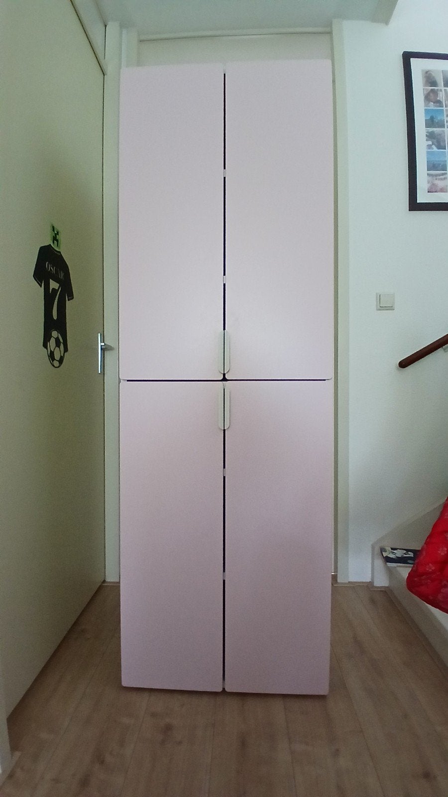 IKEA SMÅSTAD / PLATSA Kledingkast - Lichtroze, Ophalen, Met deur(en), 50 tot 100 cm, Zo goed als nieuw