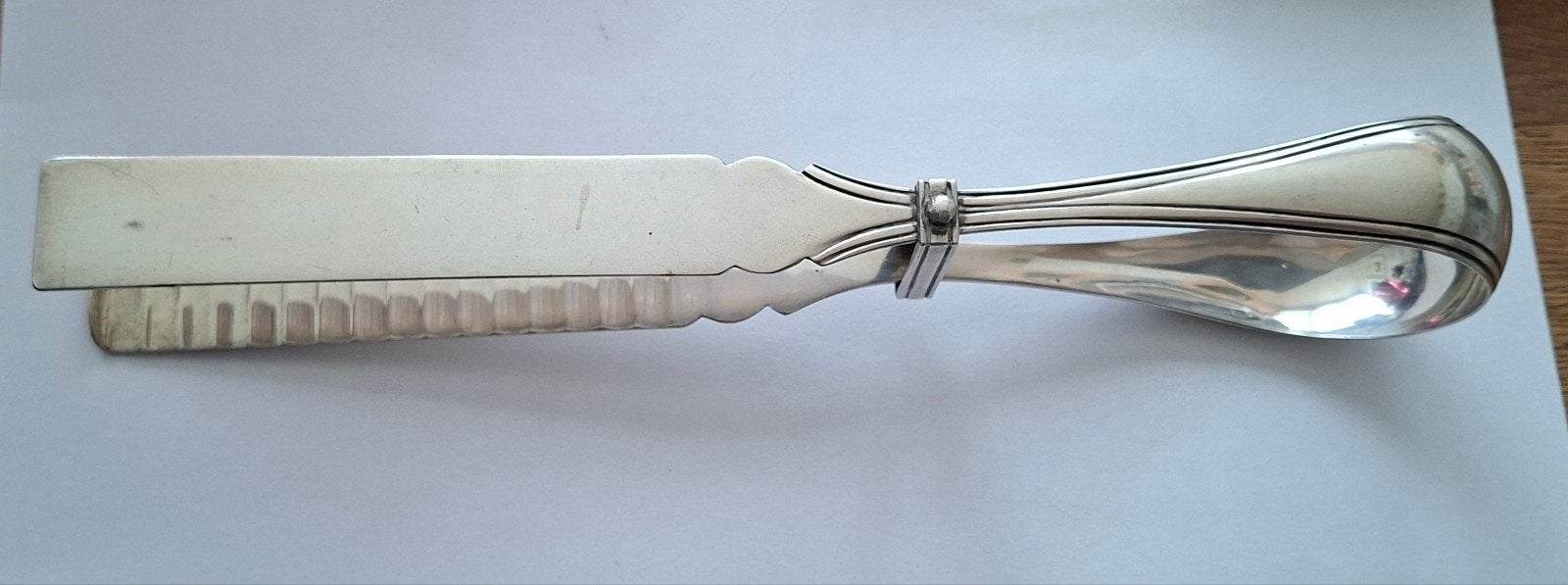 Antieke 19e eeuw zilveren aspergetang – Van Kempen, Ophalen, Zilver