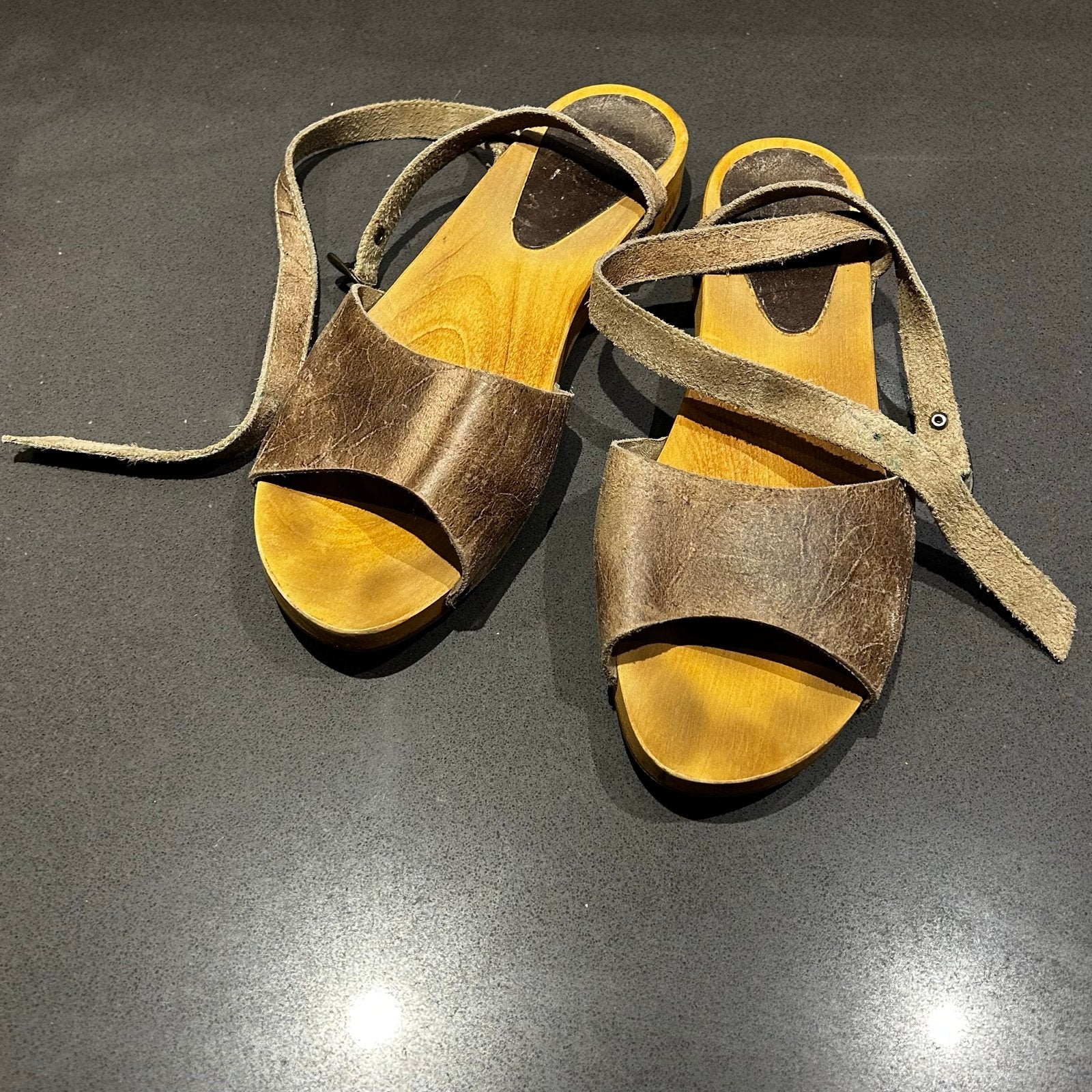 Sanita klompen / sandalen maat 41, Ophalen, Gedragen, Bruin, Sandalen of Muiltjes