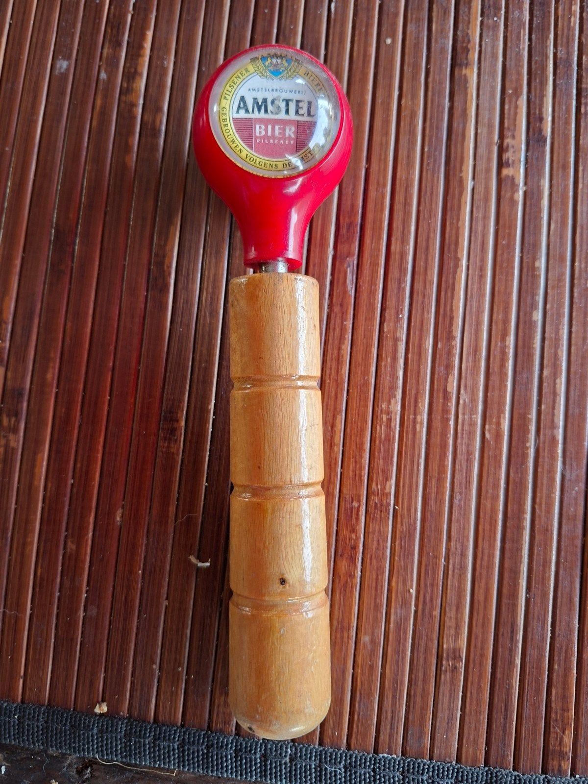 Vintage Amstel Bier Tapkraan Handvat - Houten Handvat, Ophalen of Verzenden