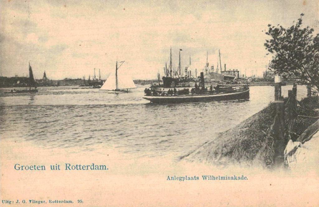 ROTTERDAM Anlegplaats Wilhelminakade Vlieger-kaart, Verzenden, Voor 1920, Ongelopen, Zuid-Holland