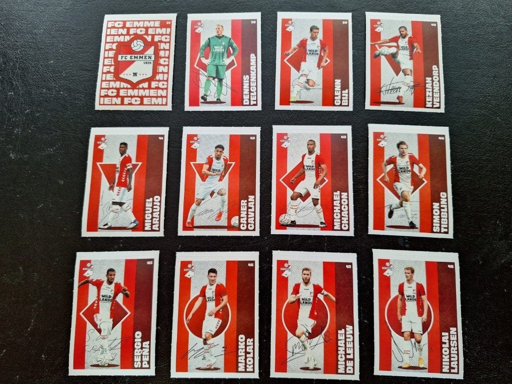 Complete set stickers FC Emmen 2020-21, Ophalen of Verzenden, Nieuw, Buitenlandse clubs, Poster, Plaatje of Sticker