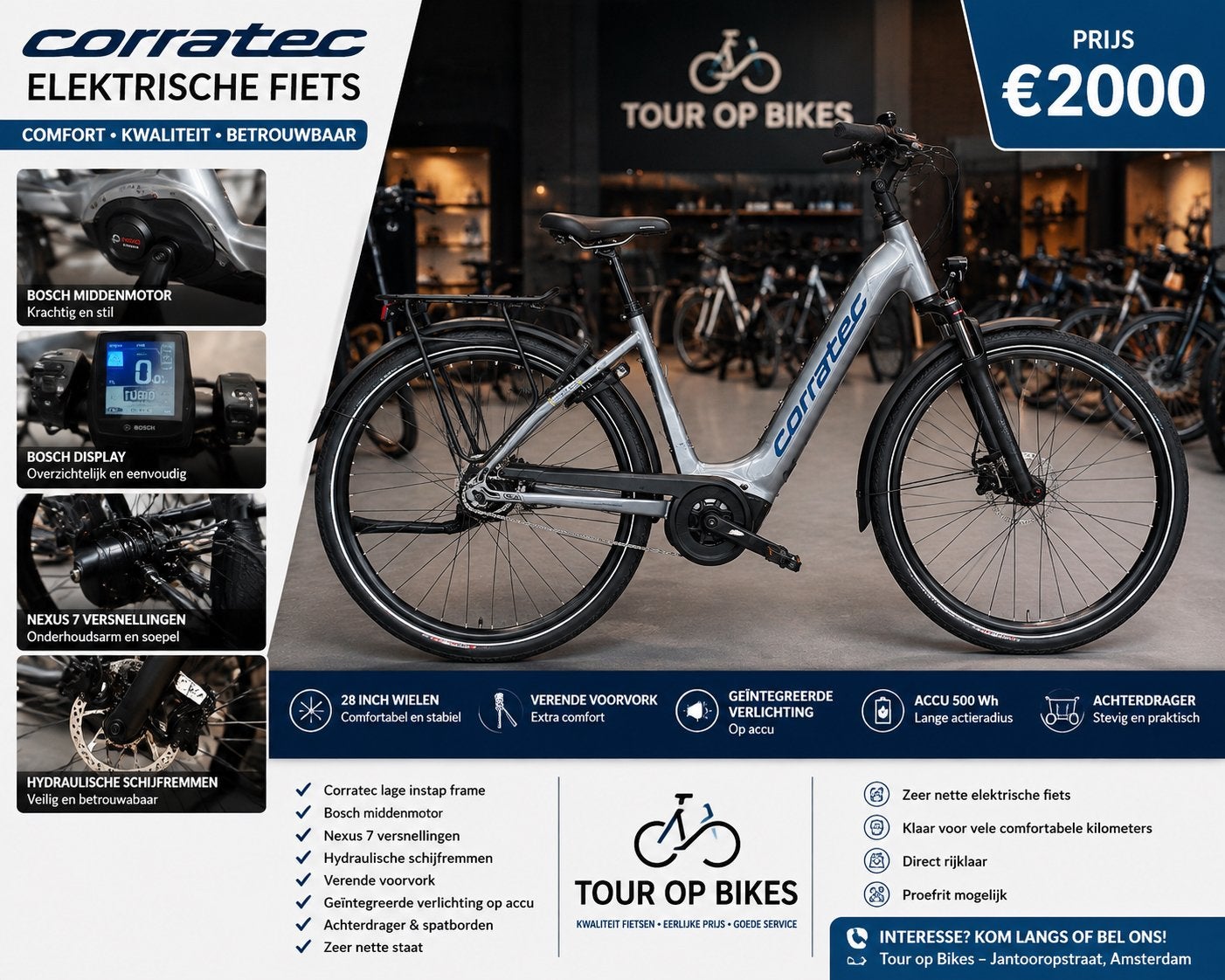 Corratec bosch performance line smart 28 inc nexus7 625 Wh, Fietsen en Brommers, Fietsen | Dames | Damesfietsen, Versnellingen