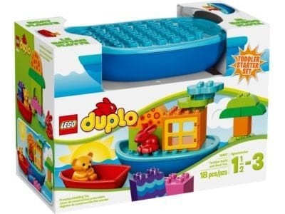 Lego Duplo dierenboerderij, vrachtwagen, boot & veel dieren, Ophalen, Zo goed als nieuw, Complete set, Duplo
