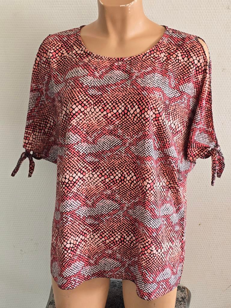 M&S Mode dames t-shirt met print en open schouders maat 40, Maat 38/40 (M), Ophalen of Verzenden, Zo goed als nieuw, Korte mouw