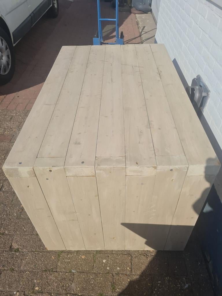 Robuuste houten tafel / werkbank - Handgemaakt, Ophalen, Gebruikt, Handgemaakt, Onbekend