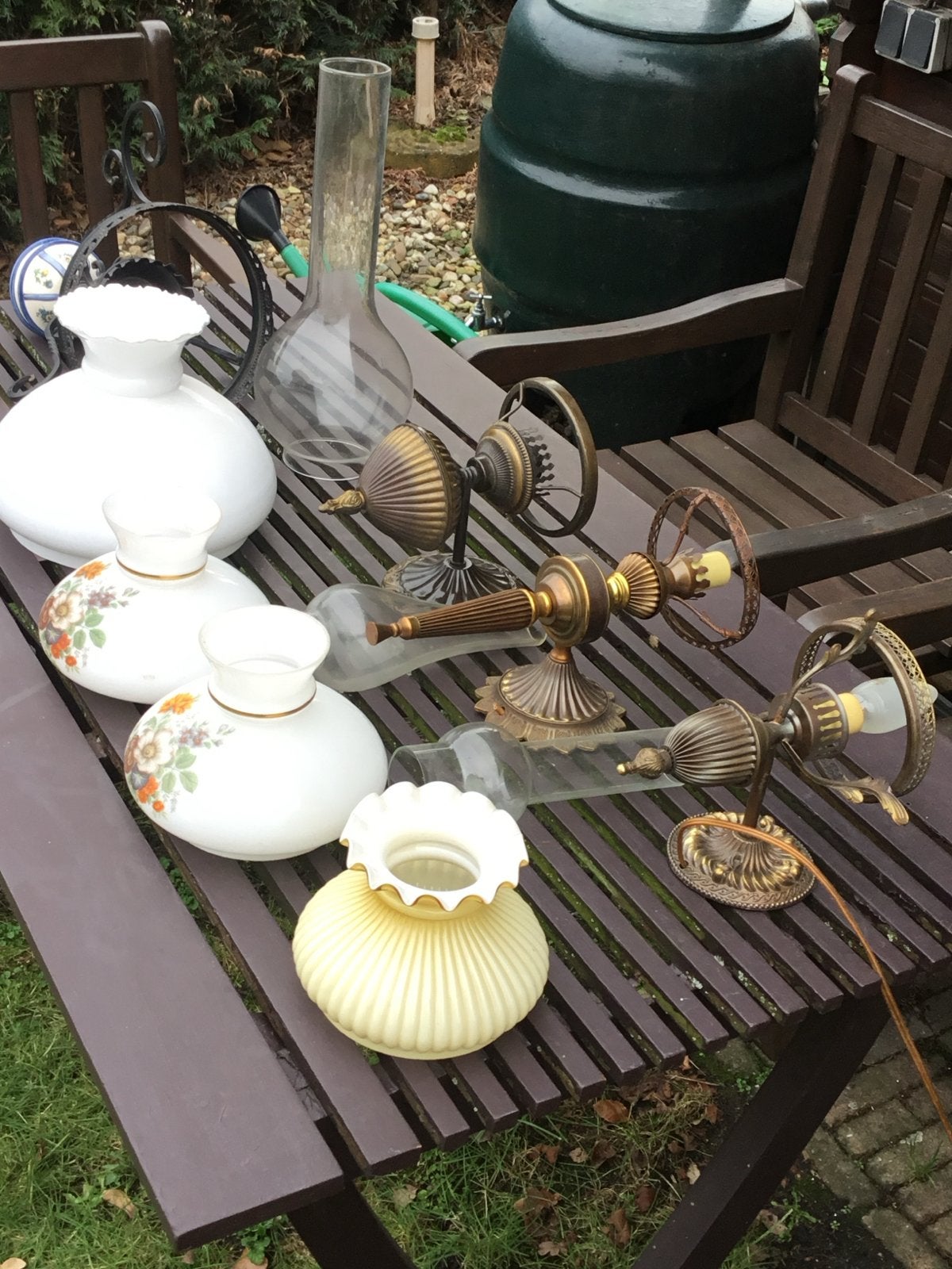 Complete set nostalgische lampen met heldere kappen, Ophalen of Verzenden