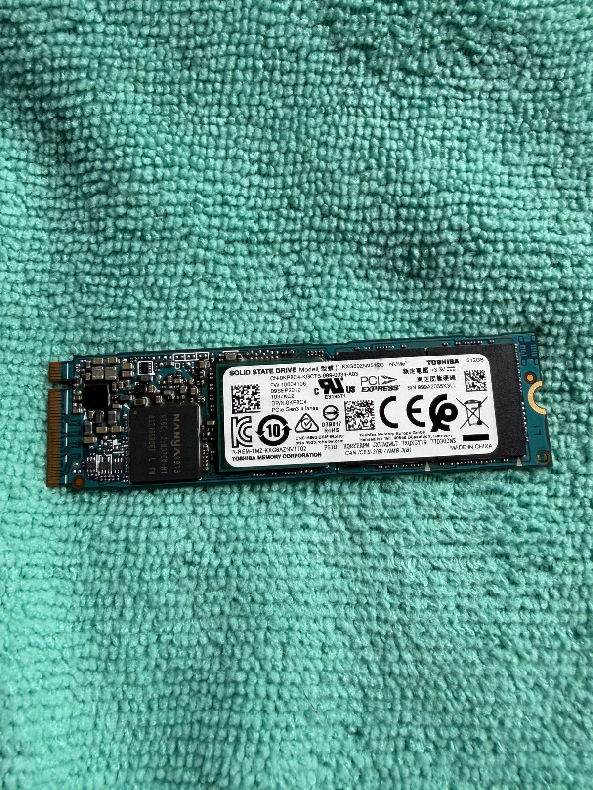 Toshiba 512GB NVMe SSD M.2 - Interne Solid State Drive, Computers en Software, Intern, Verzenden, Server, Zo goed als nieuw