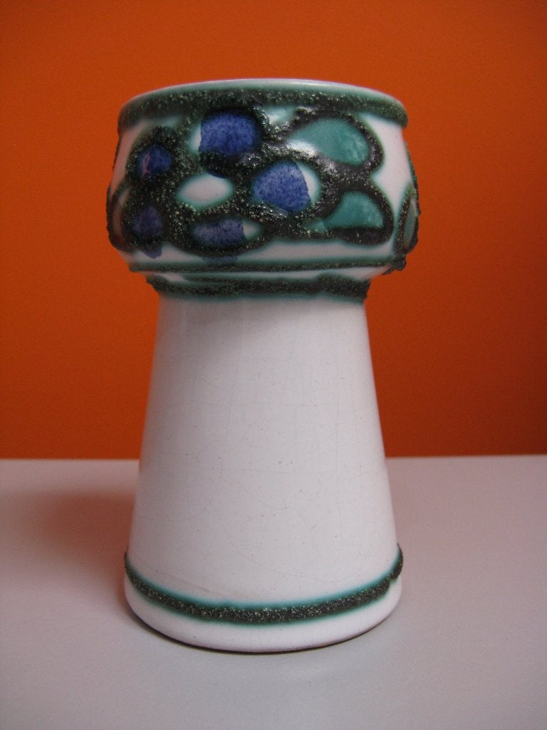 retro vintage vaasje bloempotje VEB Haldensleben Germany 70s, 12 cm, Ophalen of Verzenden, Zo goed als nieuw, Steen/keramiek