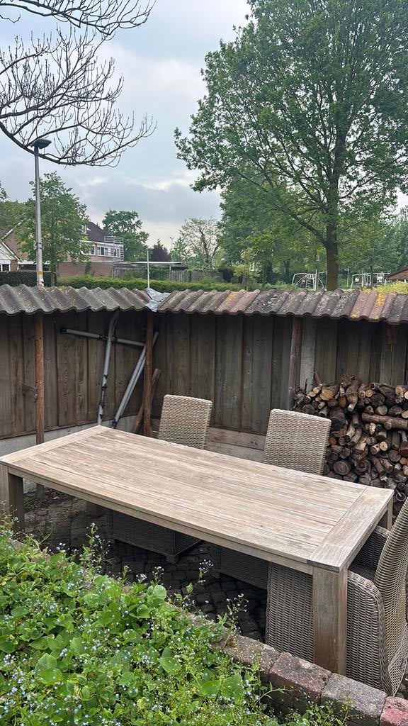 Rough Teak Tuintafel 240x100 cm - Kees Smit, Ophalen, Gebruikt, Rechthoekig, Teakhout
