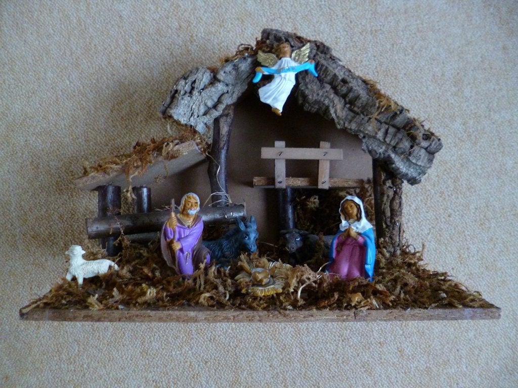 Houten kerststal, Ophalen of Verzenden, Zo goed als nieuw