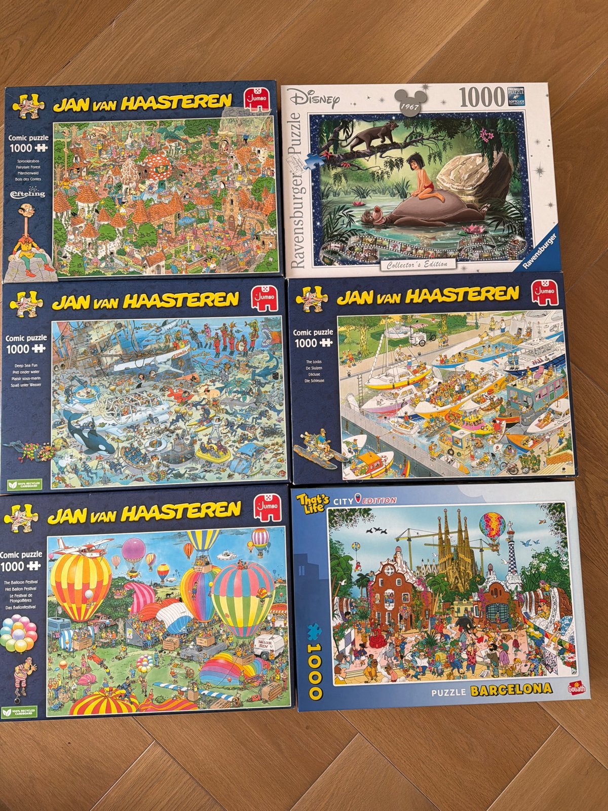 Diverse puzzels 1000 stukjes - Jan van Haasteren, Disney, Ophalen, Meer dan 50 stukjes, Gebruikt, 6 jaar of ouder