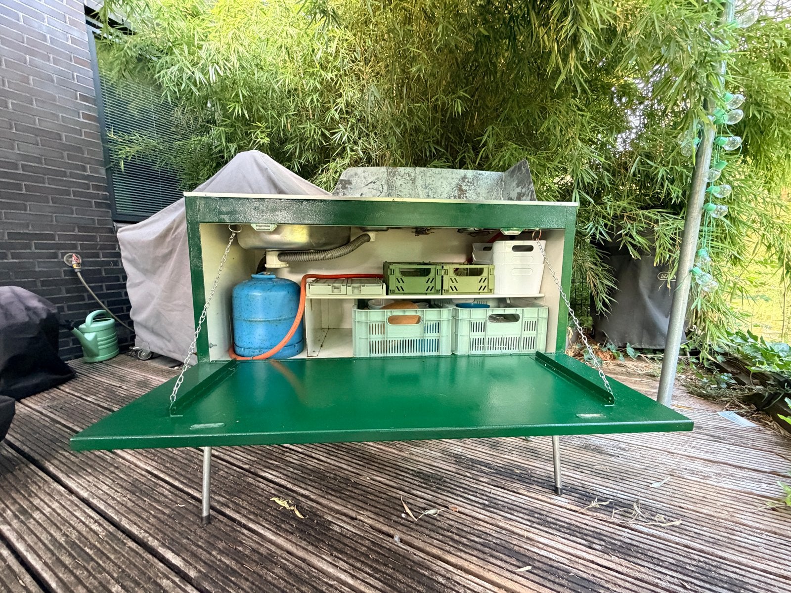 Compacte Bermkeuken met Gasfornuis en Spoelbak, Caravans en Kamperen, Kampeeraccessoires, Gebruikt, Ophalen