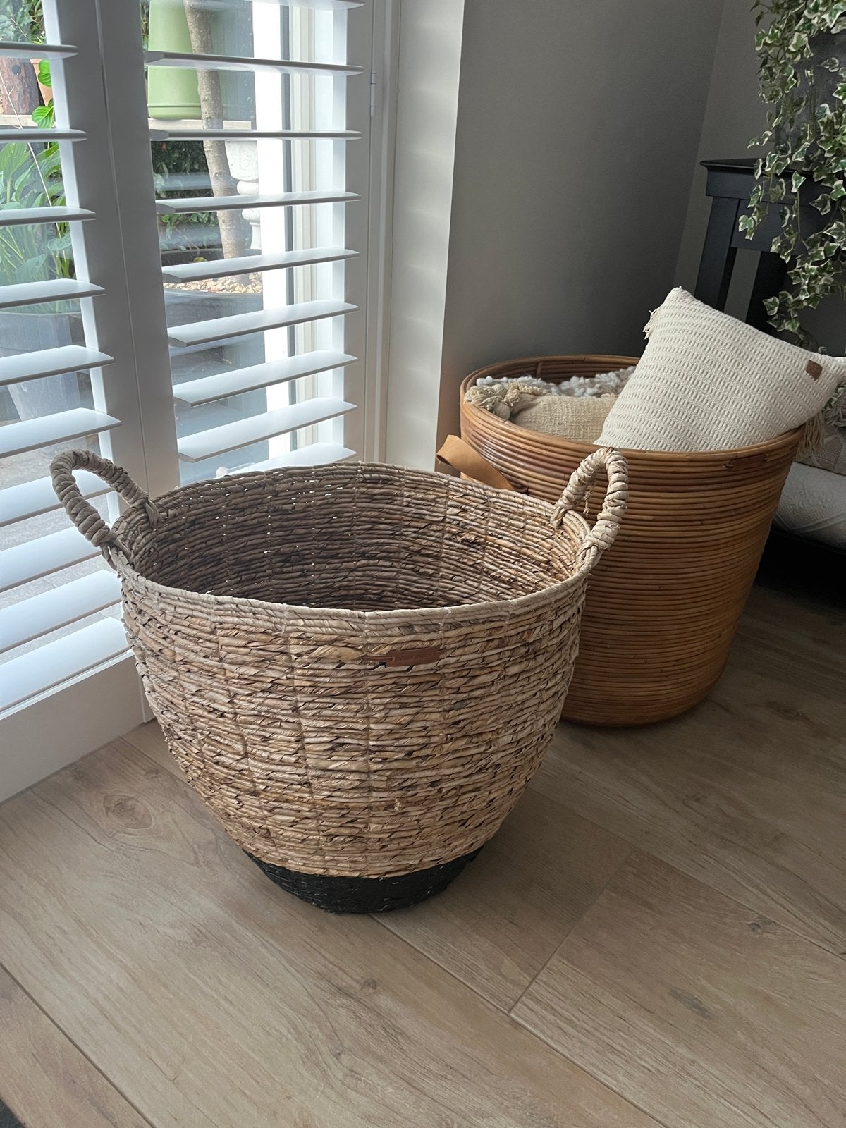 Rivièra Maison XXL Mand - boho ibiza look, Ophalen, Gevlochten, Mand, Rond
