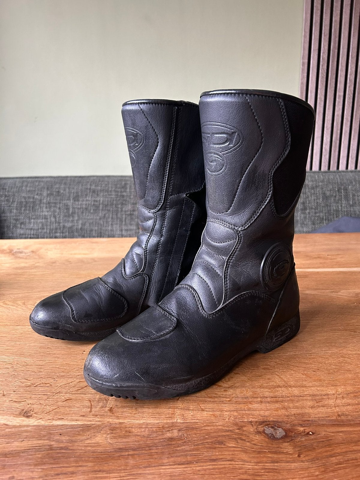 Sidi motorlaarzen maat 45, zwart leer met Gore-Tex, Motoren, Ophalen of Verzenden, Tweedehands, Heren, Laarzen