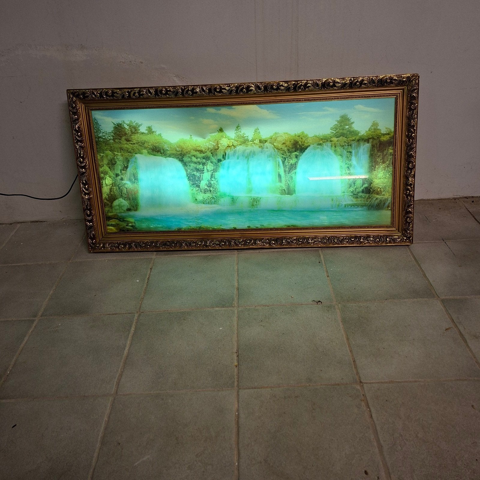 Vintage Waterval Lamp - Bewegend Beeld, 50 – 75, Gebruikt, Overige typen, Ophalen of Verzenden