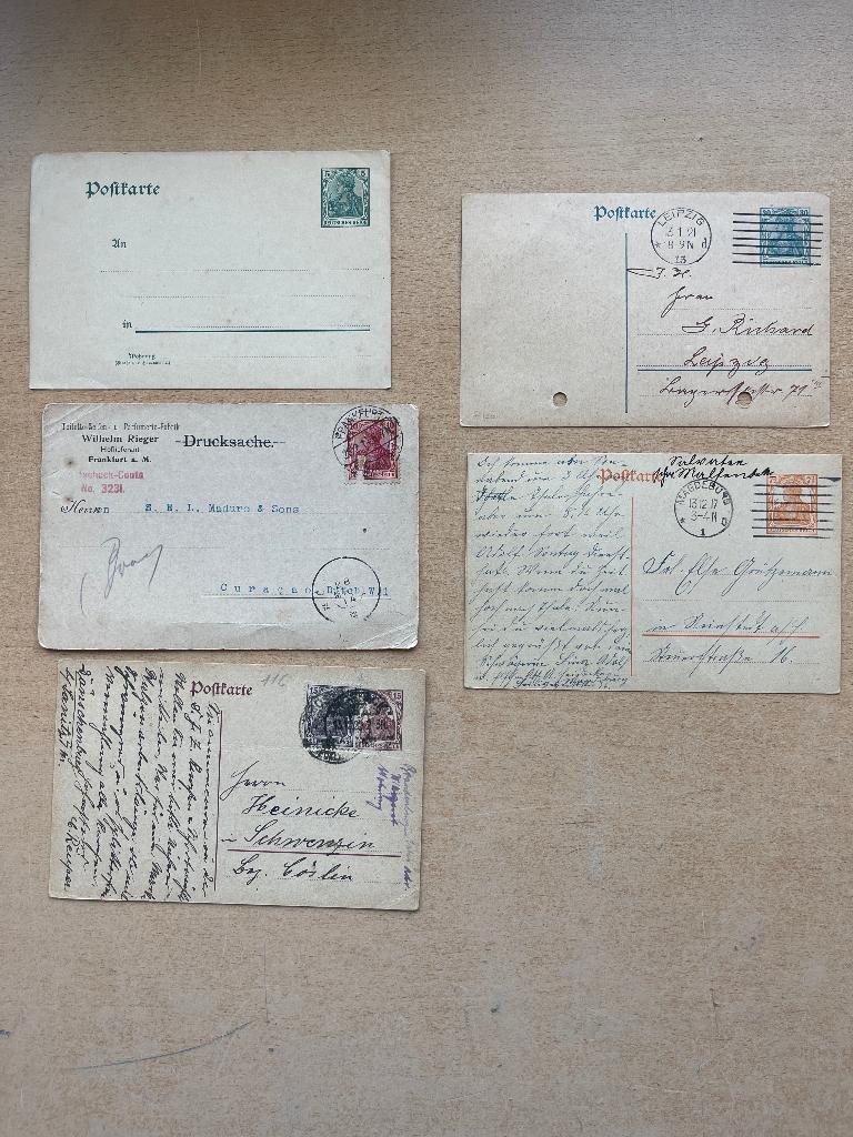 Duitse Rijk Diverse Enveloppen en Briefkaarten, Ophalen of Verzenden, Duitse Keizerrijk, Gestempeld
