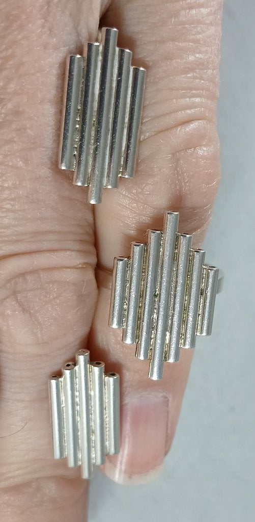 2 zilveren oorclips en ring 16,9mm 925 zilver, Ophalen of Verzenden, Zilver, Oorbellen