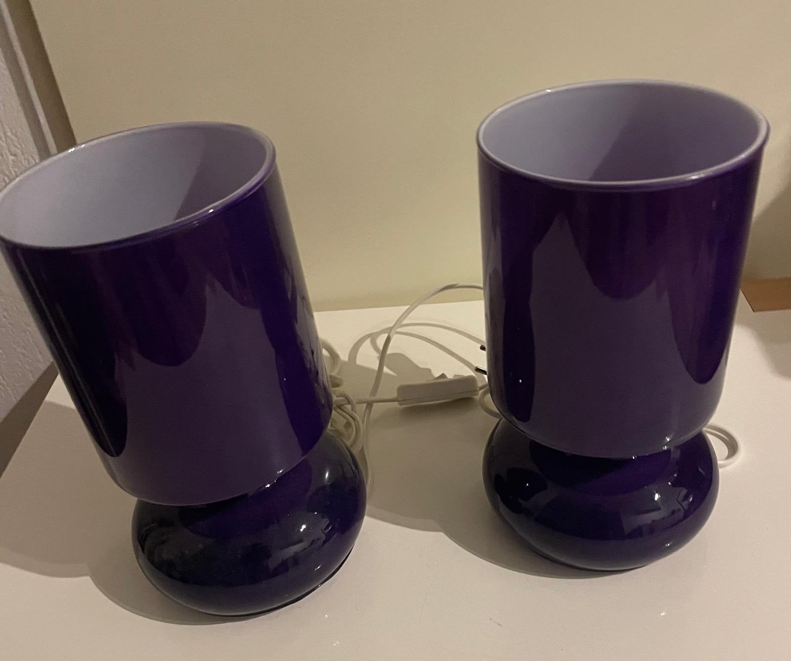 Vintage IKEA Flysta Tafellampen - Paars (Set van 2), Ophalen of Verzenden
