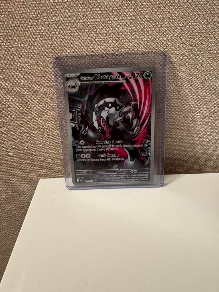 Galarian Obstagoon van Ascended Heroes, Ophalen of Verzenden, Zo goed als nieuw, Losse kaart, Foil