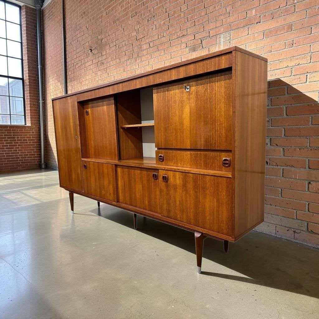 Vintage XL houten buffetkast/ wandmeubel / midboard, Ophalen, Overijssel