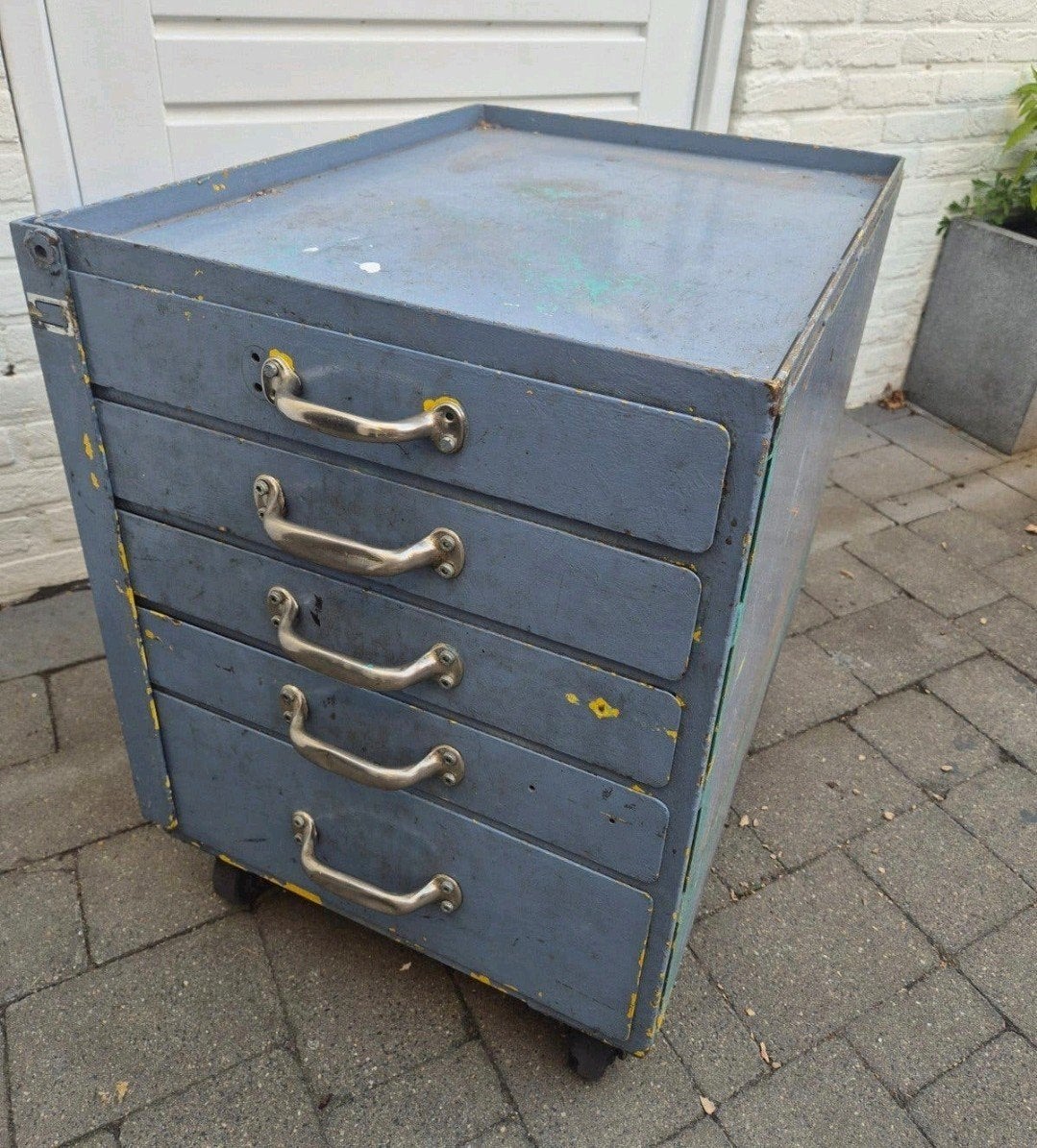 Robuuste metalen gereedschapswagen met 5 lades, Ophalen, Gebruikt