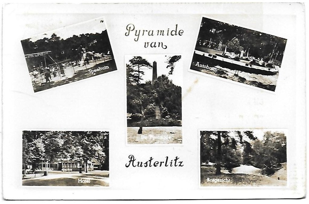 Pyramide austerlitz oude gelopen ansichtkaart ( a1962 ), Ophalen of Verzenden, 1960 tot 1980, Gelopen