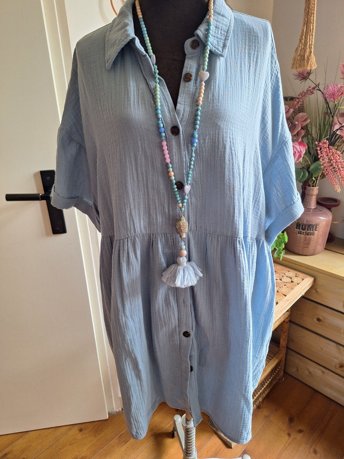 Jurk tuniek xxl 46 48 50, Kleding | Dames, Grote Maten, Ophalen of Verzenden, Zo goed als nieuw, Blauw, Blouse of Tuniek