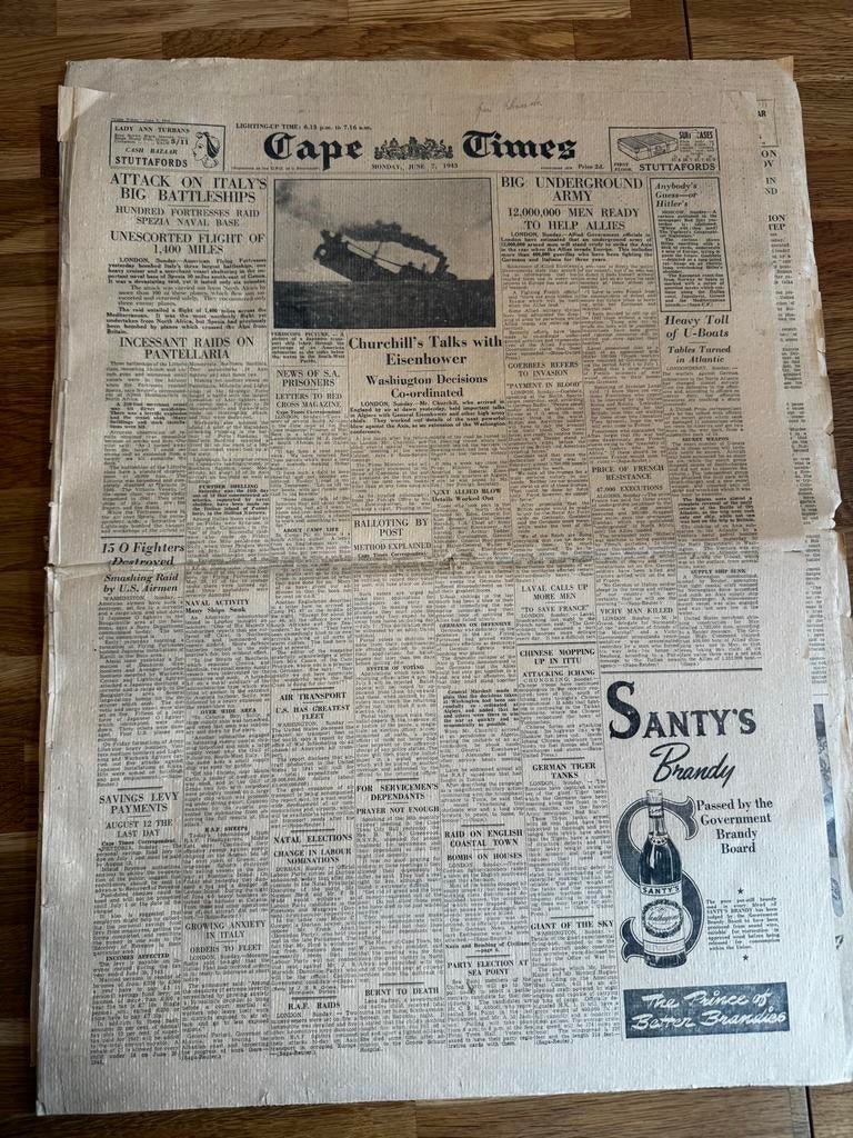 Zuid-Afrikaanse krantenknipsels - jaren '40-'50, Verzamelen, Tijdschriften, Kranten en Knipsels, Ophalen of Verzenden, 1940 tot 1960