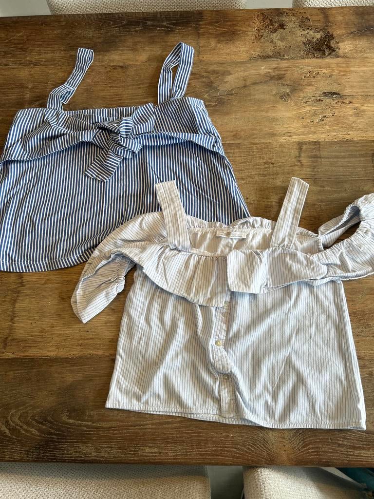2x Zara gestreepte topjes maat small, Kleding | Dames, Tops, Maat 38/40 (M), Blauw, Ophalen of Verzenden, Zo goed als nieuw