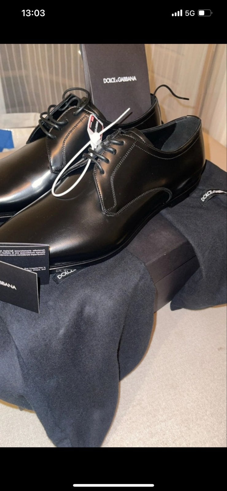 Dolce & Gabbana Derby veterschoenen leer A10587 met dustbag, Ophalen of Verzenden, Nieuw, Zwart, Veterschoenen