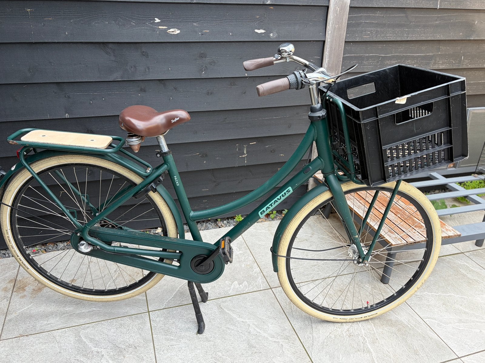 Damesfiets batavus transport mand maat 49 groen, Fietsen en Brommers, Fietsen | Dames | Omafietsen, Ophalen, Terugtraprem, Gebruikt
