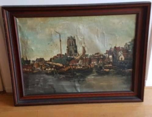 Schilderij Stadsgezicht Dordrecht Cornelis Wolters 1895-1970, Ophalen