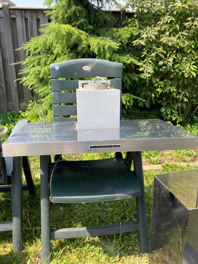 Boretti RVS Wandschouw afzuigkap- 90 cm, Ophalen, Gebruikt, Wandschouwkap, 400 tot 600 m³ per uur