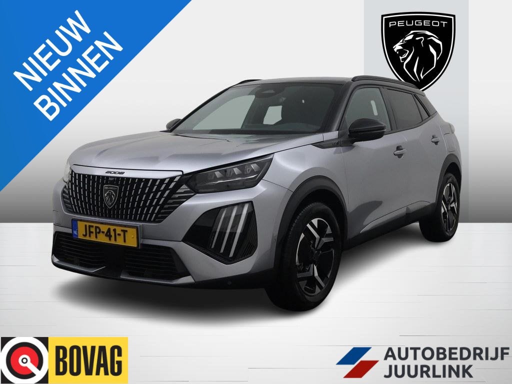 Peugeot 2008 1.2 Hybrid 145 GT 360.Camera/Ad.Cruise/Led.Matr, Gebruikt, Euro 6, 1199 cc, Leder en Stof