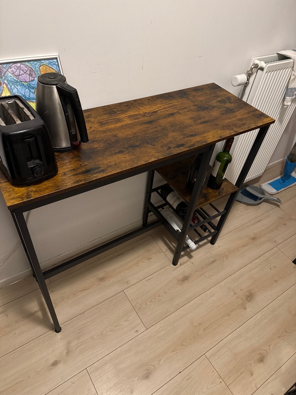 VASAGLE Bartafel met wijnrek en glazenhouder, Huis en Inrichting, Ophalen, Zo goed als nieuw