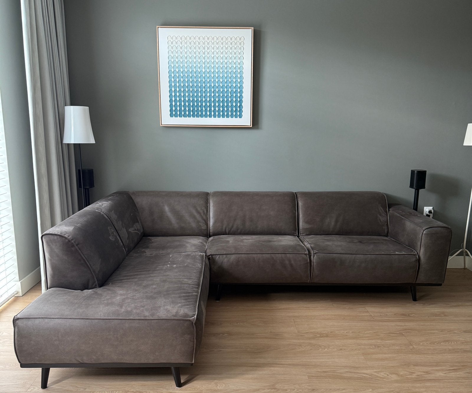 WOOOD premium statement bank (ecoleer - hoek links), Ophalen, Gebruikt, Stof, Modern