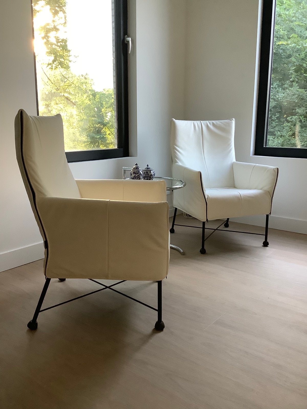 Charley fauteuls van Montis, nieuwstaat, Huis en Inrichting, Ophalen, Zo goed als nieuw, 50 tot 75 cm, Leer