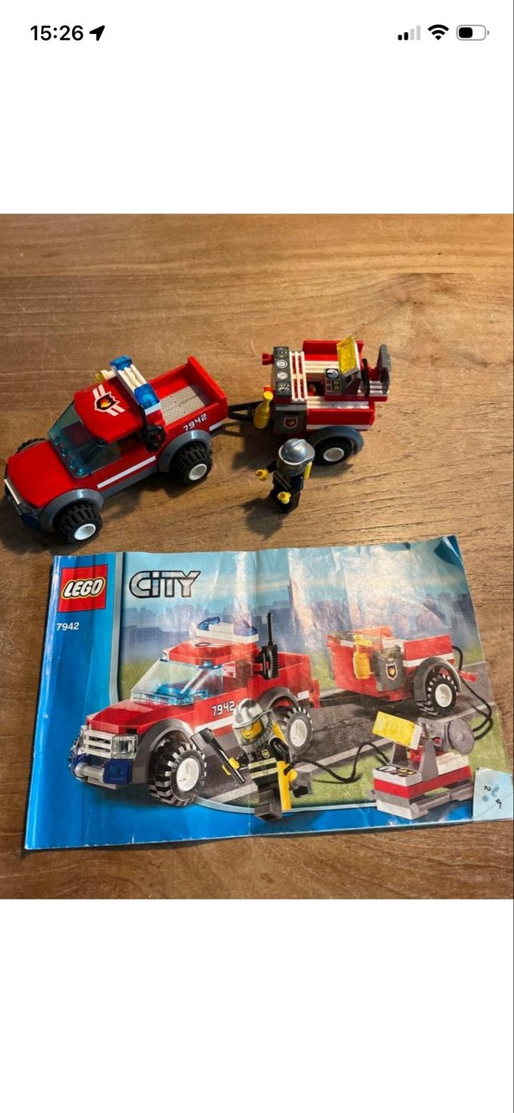 LEGO City Brandweer Pick-up met Aanhanger (7942), Lego, Ophalen of Verzenden, Compleet, Complete set
