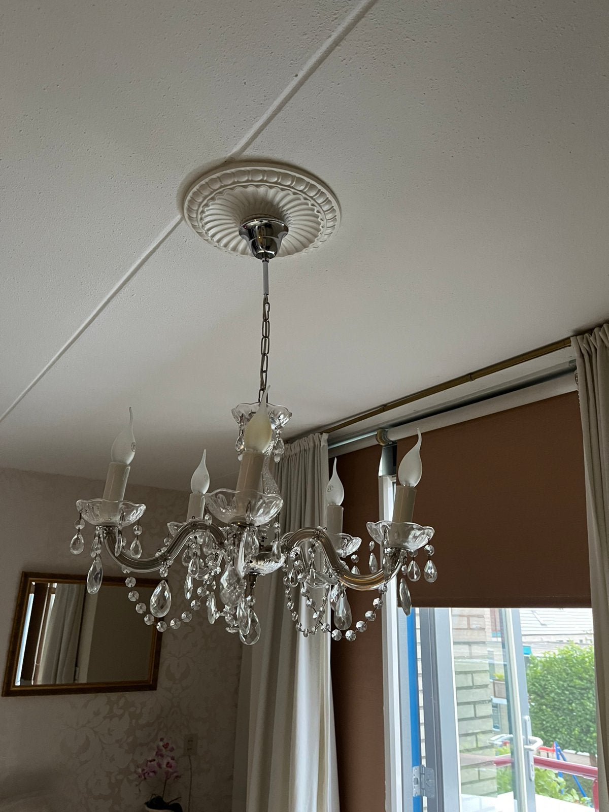 Kroonluchter, Ophalen, Zo goed als nieuw, Glas, E14 (klein)