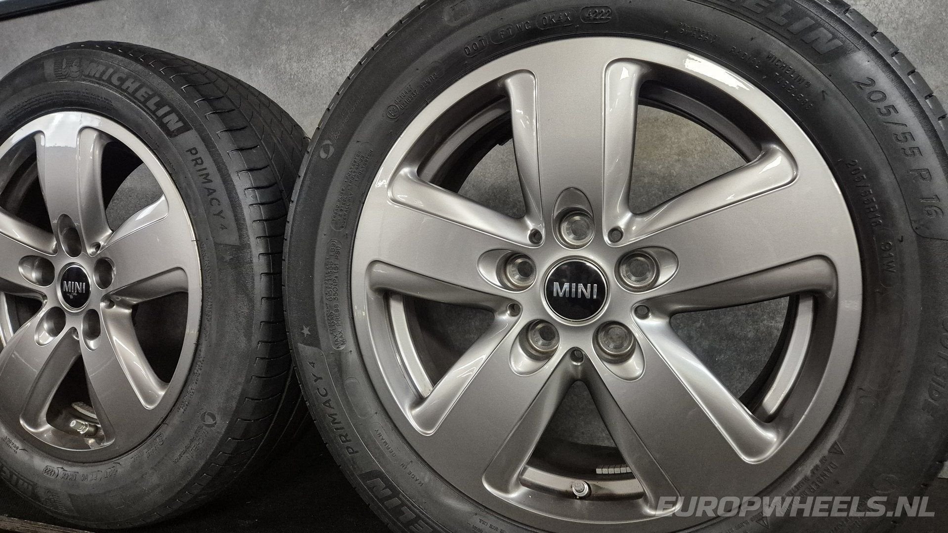 16 inch Mini velgen Cooper Clubman F54 F55 F56 zomerbanden, Gebruikt, -, Banden en Velgen, Zomerbanden