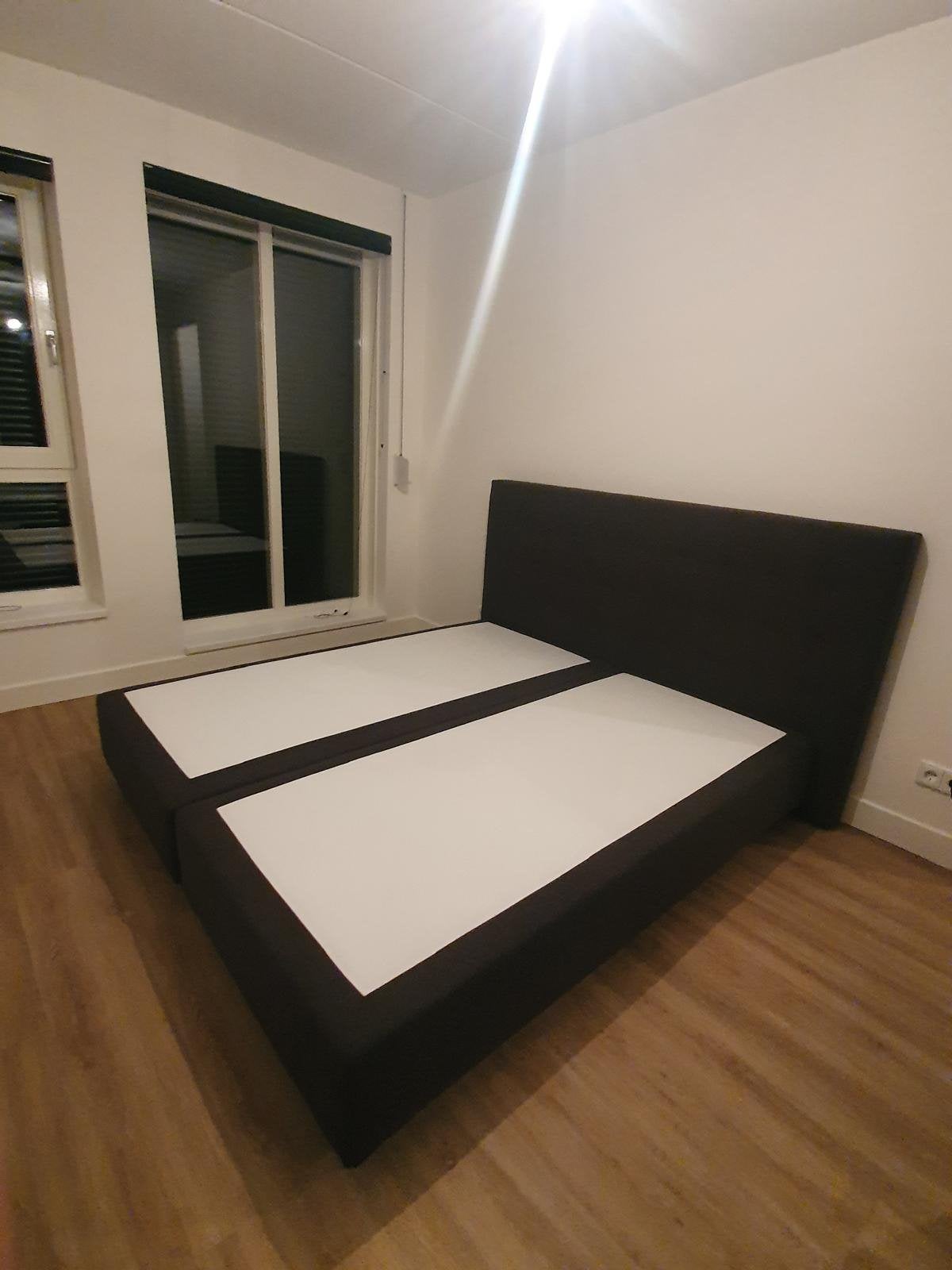 Hoofdbord antraciet 200x112cm, Ophalen, Gebruikt, Tweepersoons, Overige maten