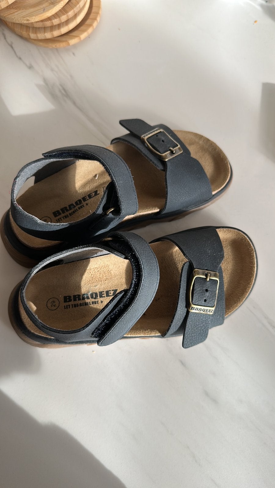 Braqeez leren jongens sandalen donkerblauw maat 29 nieuw, Ophalen of Verzenden, Nieuw, Jongen, Overige typen