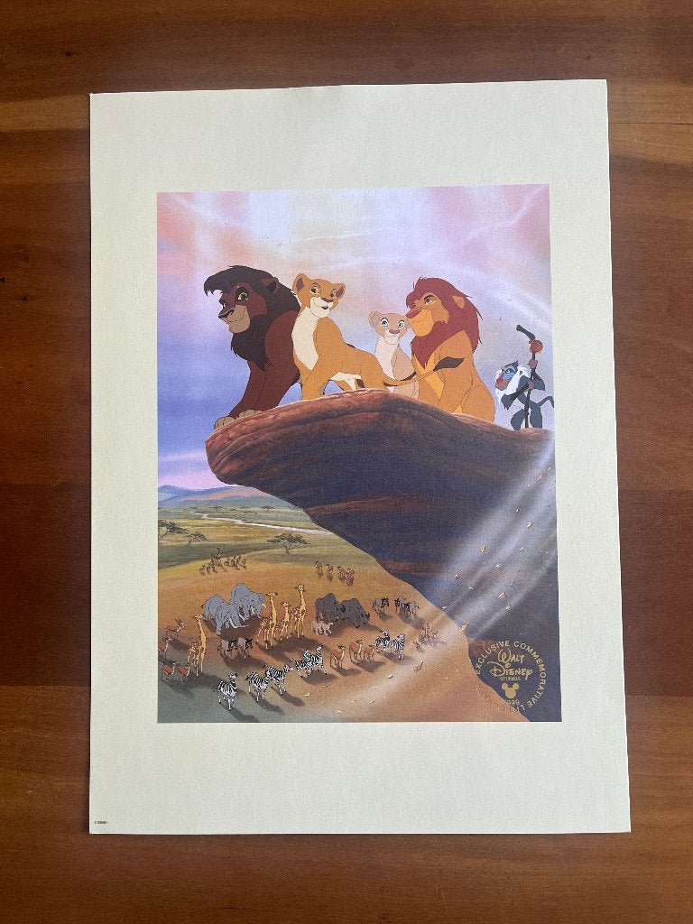 Walt Disney litho print The Lion King film 1999 Nieuwstaat, Ophalen of Verzenden, Leeuwenkoning of Jungle Boek, Zo goed als nieuw