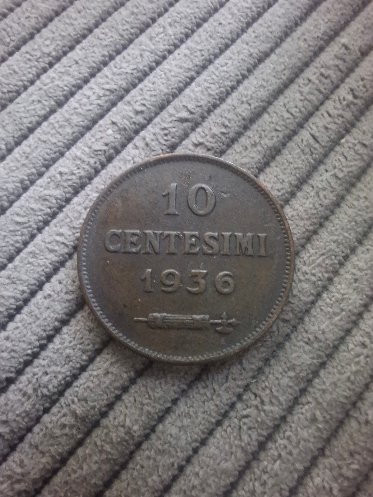 10 Centesimi 1936 San Marino Munt, Postzegels en Munten, Munten | Europa | Niet-Euromunten, Ophalen of Verzenden, Italië, Losse munt