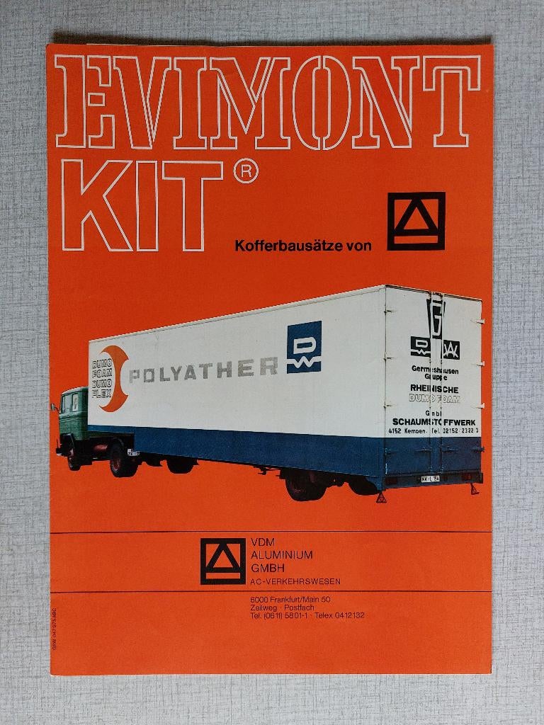 2 Brochures / Folders EVIMONT-KIT - VDM Aluminium GMBH, Boeken, Ophalen of Verzenden, Gelezen, Overige merken