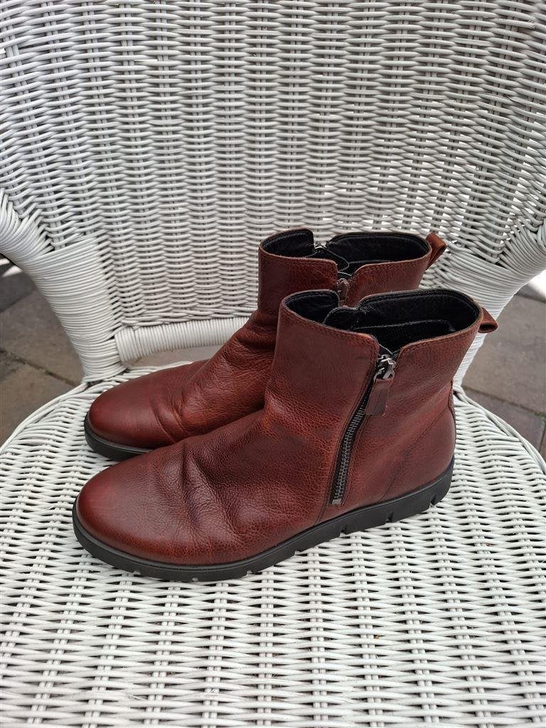 Ecco laarsjes, zgan, uitneembaar voetbed, maat 42,  leer, Kleding | Dames, Schoenen, Bruin, Lage of Enkellaarzen, Ophalen of Verzenden